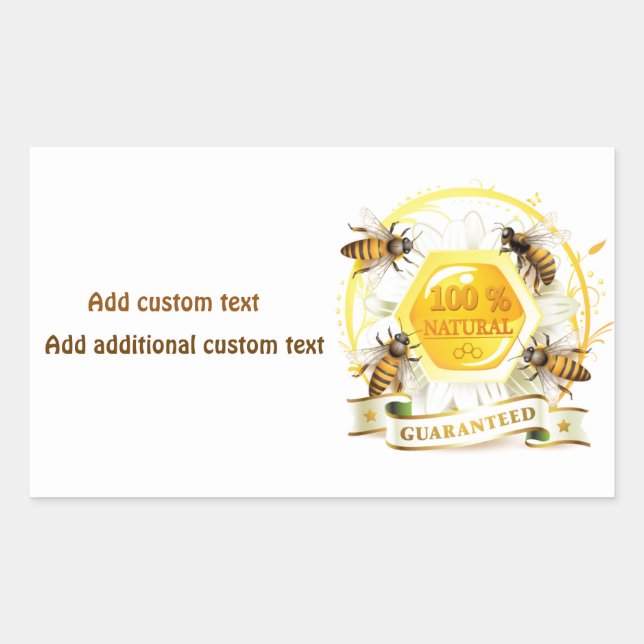 Adesivo Retangular Apiarista Vendedor de Aveia de Abelhas de Mel (Frente)