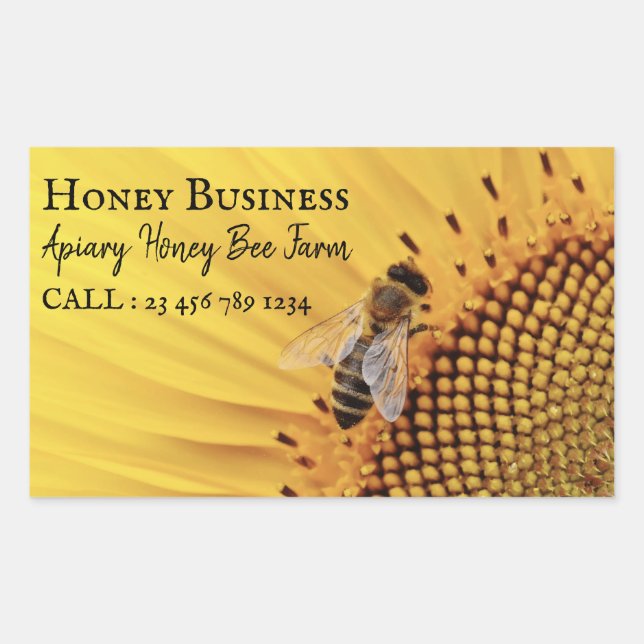 Adesivo Retangular Apiary Honey Business (Frente)