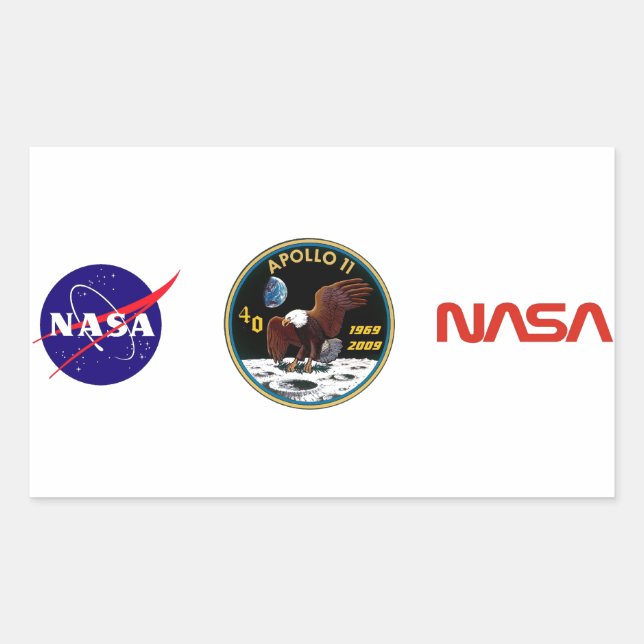 Adesivo Retangular Apollo 11: Chegamos À Lua (Frente)