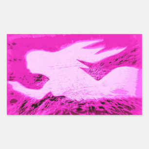 Adesivo Retangular apontando sereias cor-de-rosa