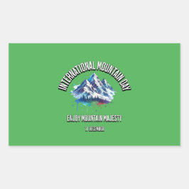 Adesivo Retangular Aproveite a Montanha Majestade. Dia Internacional