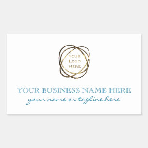 Adesivo Retangular Aqua Turquoise Simples Adicionar Logotipo Comercia