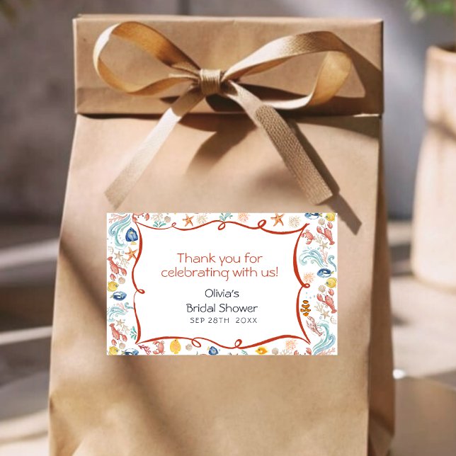 Adesivo Retangular Aquarela debaixo do mar Chuvinha de Noiva (Criador carregado)