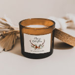 Adesivo Retangular aquarela veado floral feliz natal<br><div class="desc">Desenho de Natal,  escrita floral de veado rústico moderno e bonito autocolante de festa. Parte de uma coleção elegante natural,  terracota,  preto e verde sage.</div>