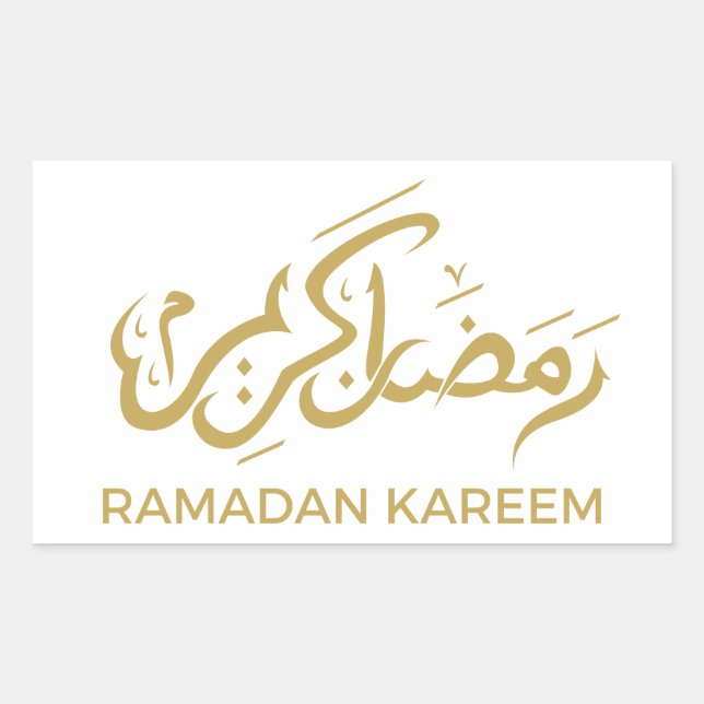 Adesivo Retangular Árabe islâmico Ramadan Kareem (Frente)