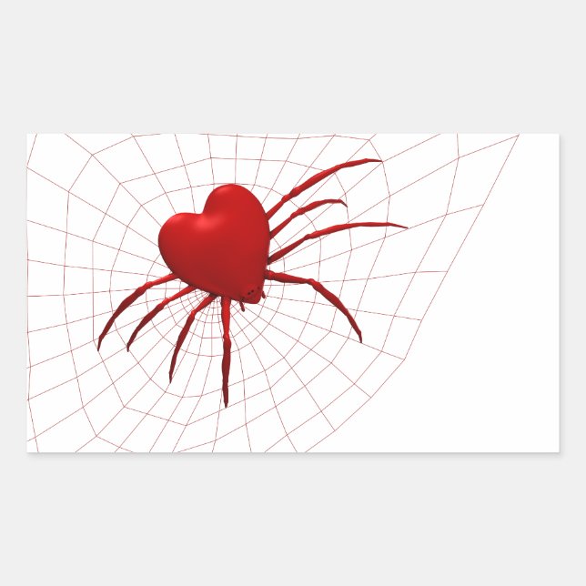 Adesivo Retangular Aranha de Corações Vermelhos (Frente)