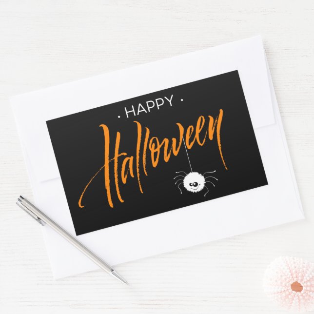 Adesivo Retangular Aranha de Halloween Fofa (Envelope)