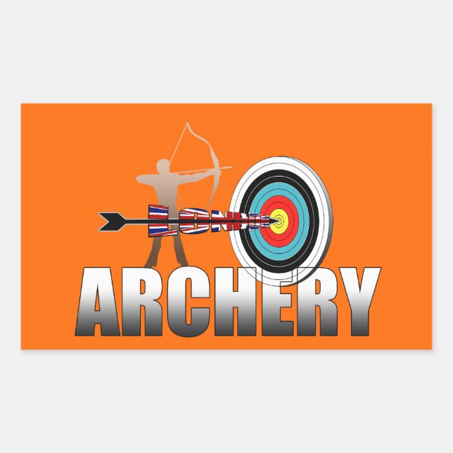 Adesivo Retangular Archery London Target Archers trabalho de arte (Frente)