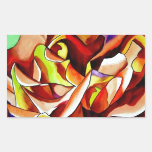 Adesivo Retangular Arco-íris Arco-Íris Rosa com aquarela