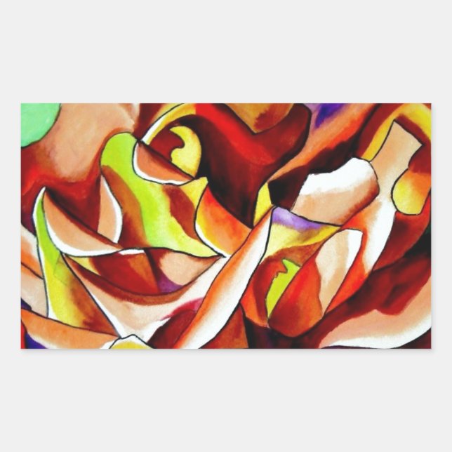 Adesivo Retangular Arco-íris Arco-Íris Rosa com aquarela (Frente)