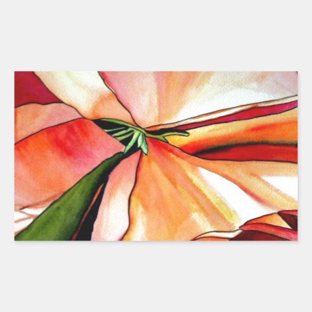 Adesivo Retangular Arco-Íris Begonia aquarela (Frente)