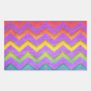 Adesivo Retangular Arco-Íris Com Sombras