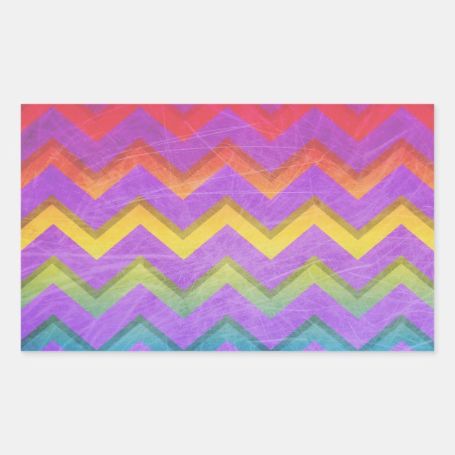 Adesivo Retangular Arco-Íris Com Sombras (Frente)