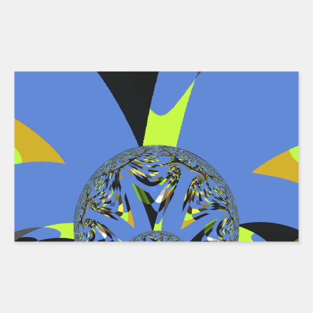 Adesivo Retangular Arcos legal com Esferas Fractais Design de Arte (Frente)