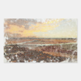 Adesivo Retangular Ardrossan Beach Sunset Watercolour