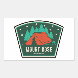 Adesivo Retangular Área Selvagem de Mount Rose Nevada Acampamento