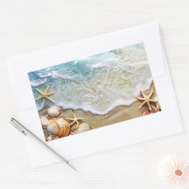 Adesivo Retangular Areia e mar