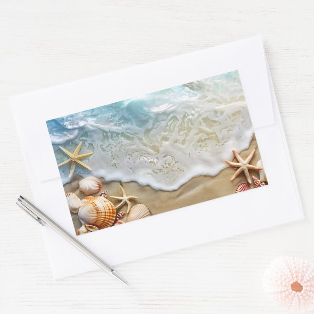 Adesivo Retangular Areia e mar (Envelope)
