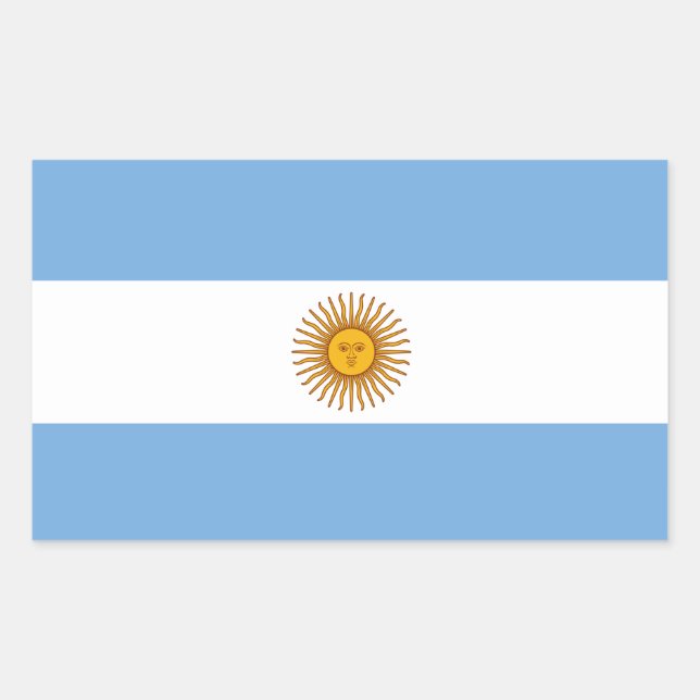 Adesivo Retangular Argentina - Flag Sticker Bandeira Argentina (Frente)