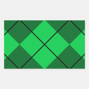 Adesivo Retangular Argyle verde irlandês