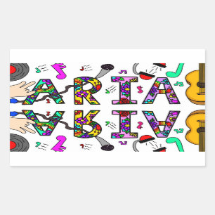 Adesivo Retangular Aria, Flores e Música