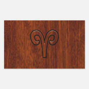Adesivo Retangular Aries assine Mahogany como impressão decor