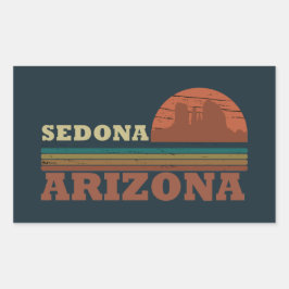 Adesivo Retangular Arizona Sedona vintage sunset az retro