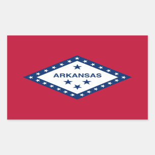 Adesivo Retangular Arkansan Flag, Flag do Arkansas