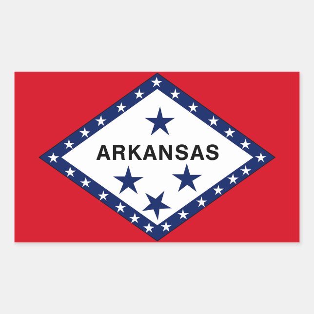 Adesivo Retangular Arkansas Flag (Frente)
