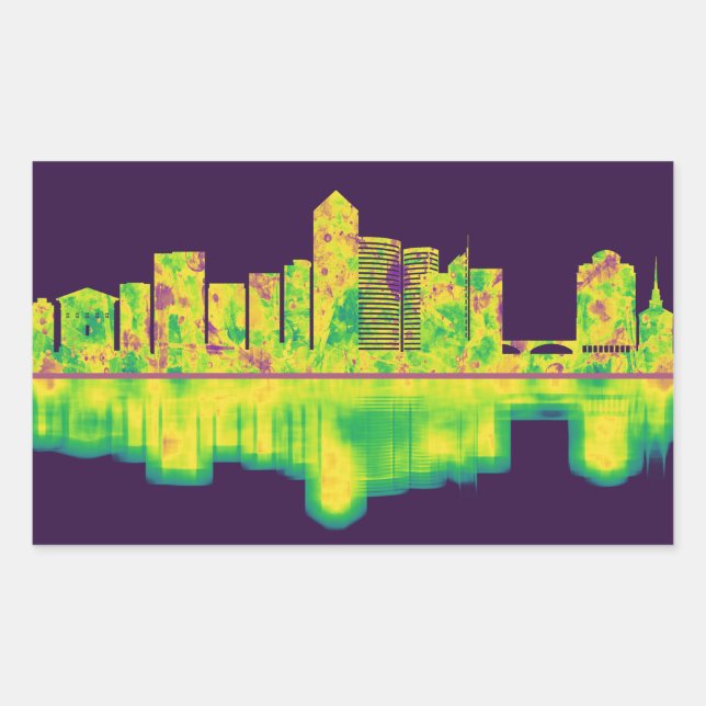 Adesivo Retangular Arlington Texas Skyline (Frente)