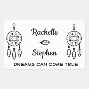 Adesivo Retangular Aro de Cama Boho Casamento Noivado