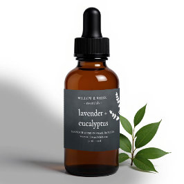 Adesivo Retangular Aromaterapia artesanal Óleo Essencial Preto Branco