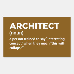 Adesivo Retangular Arquiteto de Definição Humor