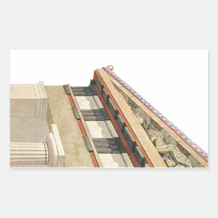 Adesivo Retangular Arquitetura Grega Antiga, Templo de Atena
