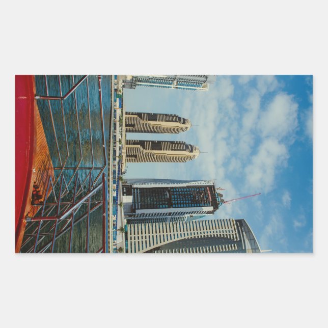 Adesivo Retangular Arranha-céus em Dubai Marina (Frente)