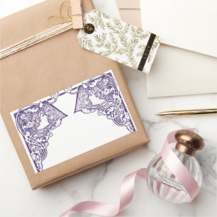 Adesivo Retangular Art Nouveau Damas Personalizáveis