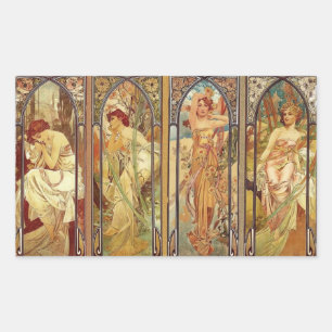 Adesivo Retangular Art Nouveau Times of Day