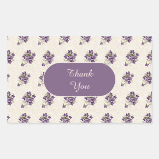 Adesivo Retangular Art Nouveau Violet Floral Pattern