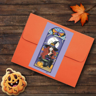 Adesivo Retangular Art Nouveau Witch