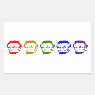 Adesivo Retangular Arte abstracta colorida de Abe Lincoln