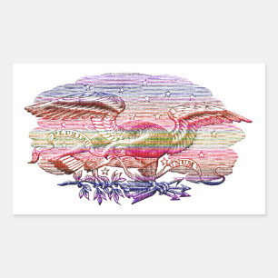 Adesivo Retangular Arte Americana Rainbow Patriotic Eagle USA