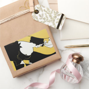 Adesivo Retangular Arte Antiga Modernista, Mulher Lendo um Livro Amar