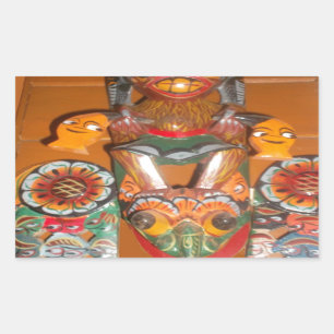 Adesivo Retangular Arte Cultural Única - Sri Lanka/Design indonésio