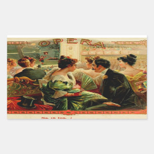 Adesivo Retangular Arte da caixa de charuto do vintage