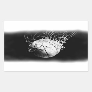 Adesivo Retangular Arte de Basquete Negra