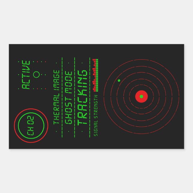 Adesivo Retangular Arte de Exibição de Radar Scanner de Rastreador de (Frente)