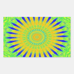 Adesivo Retangular Arte de Padrão Verde-Africano do Tecido Ouro Vibra