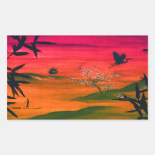 ADESIVO RETANGULAR ARTE DE PAISAGEM JAPONESA