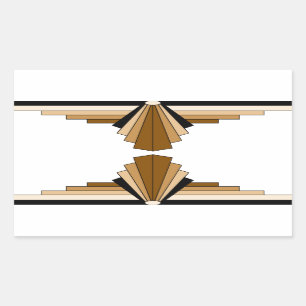 Adesivo Retangular Arte Deco Layers em Tan