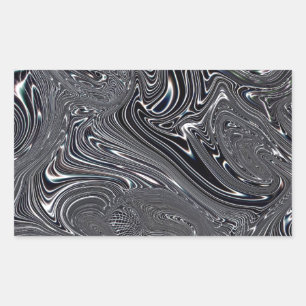 Adesivo Retangular Arte digital Abstrato a preto e branco